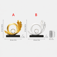 Sculpture abstraite d'art moderne en résine, décoration de salon, accessoires de décoration de bureau, ornement de bureau, statue dorée, décoration de la maison