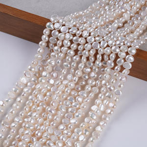 Perlas de Agua Dulce Naturales Barrocas al por Mayor, de 5-6 mm, Color Rosa, Doble Cara Brillante, con Orificio Lateral, Material Semiterminado - Product Image 5