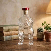 Carafe à liqueur en verre de 300 ml en forme de bouledogue français, bouteille de whisky personnalisable en forme d'animal pour bar à domicile