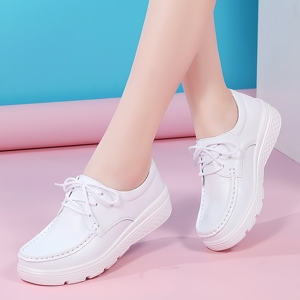 Chaussures Derby en cuir pour femmes, style britannique, décontractées et habillées, confortables, à lacets, avec amorti, semelle souple antidérapante, automne - Product Image 2