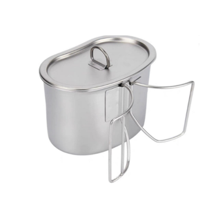 DFM1107  Tasse de cantine en acier inoxydable 0,7 L avec couvercle pour cuisson et chauffage en extérieur, pot chauffe-plats - Product Image 1