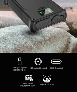 แบตเตอรี่สำรองพกพา 40000mAh กันน้ำ ชาร์จเร็ว 12V สำหรับเครื่อง CPAP ตั้งแคมป์ ตกปลา พร้อมระบบชาร์จพลังงานแสงอาทิตย์และแบตเตอรี่ลิเธียม - Product Image 2