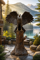 Statue d'aigle volant en bronze coulé sur mesure grandeur nature pour extérieur, grande sculpture en métal d'aigle blanc américain pour la décoration de jardin, de place publique ou de poteau de portail