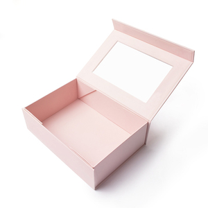 Custom Toy Box Custom Printing Factory Luxury Matte Pink Paper Rigid Cardboard Toy Packaging PVC Magnetic Lid Gift Box With Clear Window
