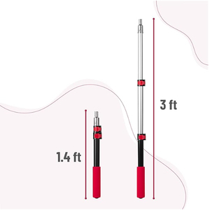 Poste telescópico de acero inoxidable personalizado al por mayor de fábrica, poste de rodillo telescópico para limpieza de pintura, material de <span class=keywords><strong>aluminio</strong></span> y plástico - Product Image 2