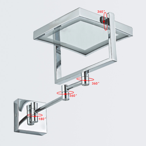 Square Shape <b>Extendable</b> Wall Mounted Magnifying <b>Mirror</b> Folding Hotel Bathroom Makeup <b>Mirror</b> - Product Image 4