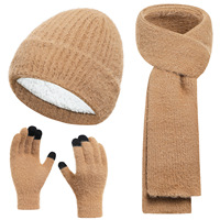 Ensemble 3 Pièces Tricoté Jacquard Hiver Punk pour Hommes et Femmes : Bonnet, Écharpe et Gants Tactiles – Chaud et Décontracté pour l'Extérieur