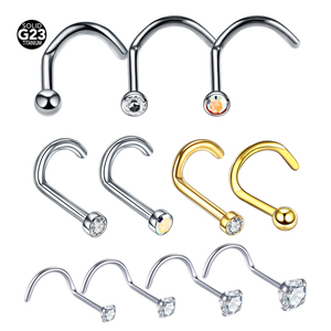 Bijoux <span class=keywords><strong>de</strong></span> <span class=keywords><strong>piercing</strong></span> pour le nez en titane <span class=keywords><strong>de</strong></span> style mixte, clous <span class=keywords><strong>de</strong></span> nez en cristal pour femmes et hommes - Product Image 1