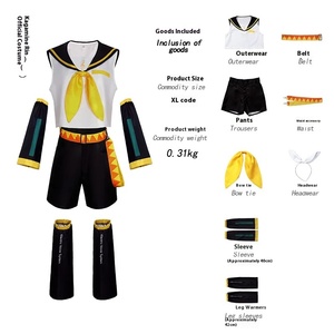 ชุดคอสเพลย์ <span class=keywords><strong>Rin</strong></span> <span class=keywords><strong>Len</strong></span> ชุดเครื่องแบบกะลาสี Kagamine JK วิกผมสีเหลืองสำหรับงานปาร์ตี้ฮาโลวีน - Product Image 6