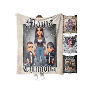 Productos más vendidos 2024 diseño personalizado <span class=keywords><strong>Mama</strong></span> <span class=keywords><strong>Chingona</strong></span> Chicana Mom Chibi Style Latina Día DE LA MADRE suave tejido 50x60 manta de tiro - Product Image 2