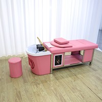 Table de massage professionnelle de luxe multifonctionnelle avec circulation d'eau pour salon de beauté, lit de lavage de cheveux thaïlandais, massage de la tête et spa, lit de shampoing