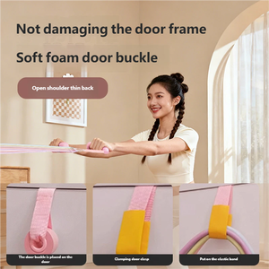 Bande de Résistance Élastique Portable en TPE pour Entraînement des Épaules et du Dos, Pilates, Fitness à Domicile, Colorée et Réglable pour Porte - Product Image 4