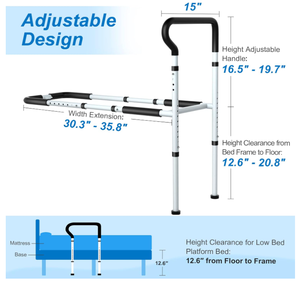 Marco de soporte para pasamanos de dormitorio, soporte envolvente solo, barra de agarre, Riel de seguridad, protector de riel de cama de seguridad ajustable - Product Image 2
