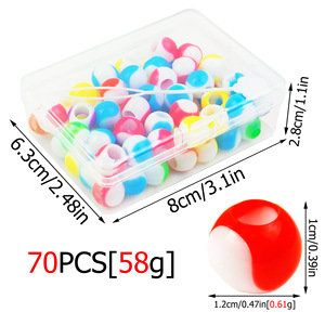 71 piezas de cuentas acrílicas de 12 mm con orificio grande, en caja, para <span class=keywords><strong>trenzas</strong></span>, coloridas, de plástico, con costuras bicolor, para joyería, anillos de colores CECILLIA - Product Image 4