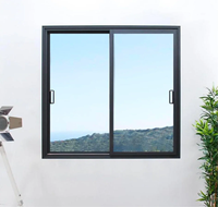 Fenêtre coulissante extérieure à double vitrage anti-ouragan moderne, cadre en aluminium, moustiquaire en acier inoxydable, escalier, hôtel, salon