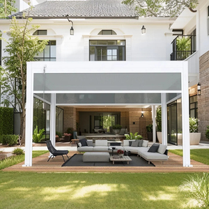 Gazebo à toit étanche bioclimatique facile à assembler Pavillon motorisé en aluminium pour jardin et extérieur <span class=keywords><strong>Pergola</strong></span> à louvre murale - Product Image 3