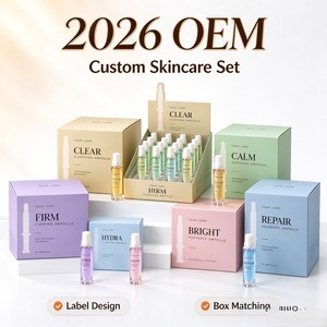 Ensemble de sérums pour soins de la peau à étiquette privée personnalisée, collection d'ampoules pour le visage OEM, emballage de boîte avec logo - Product Image 1