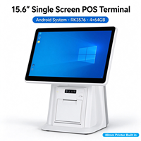 Terminal de point de vente Android à écran unique de 15,6 pouces RK3576 4+64G avec imprimante thermique intégrée de 80 mm