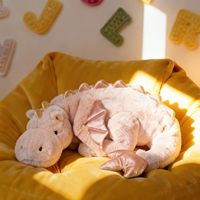 Peluche Dragon Rose Doré de 50 Pouces, Grande Peluche Dragon Douce pour Chiens et Chats