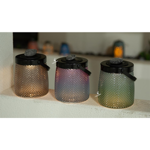 Nouvelle lampe solaire de jardin en verre rechargeable avec panneau solaire LED chaud IP65, 13,2*15 cm, 1L - Product Image 6