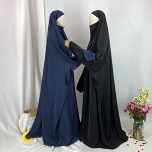Modest Abaya Jilbab With Veil Belt Elegant Simple Muslim Women Prayer <b>Dress</b> Islamic Arabic Dubai <b>Eid</b> Abaya 6493# - Product Image 2