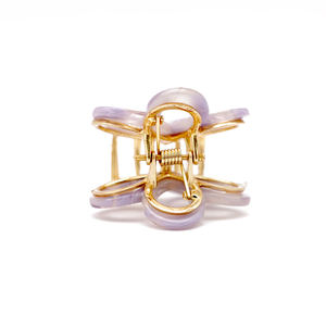 CANYUAN alta calidad Simple 3,8 cm concha de tortuga flor hueca pinzas para el cabello lindo Mini pinzas de garra Clips inferiores de Metal al por mayor - Product Image 5