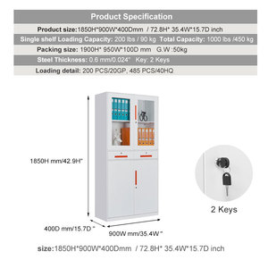 Kim Loại Màu Trắng Thép <span class=keywords><strong>2</strong></span> Ngăn Kéo Lưu Trữ Tủ Với Cửa Kính Lưu Trữ Tủ Quần Áo Fpr Tài Liệu Tủ Quần Áo Tủ Cho Các Tập tin - Product Image 4