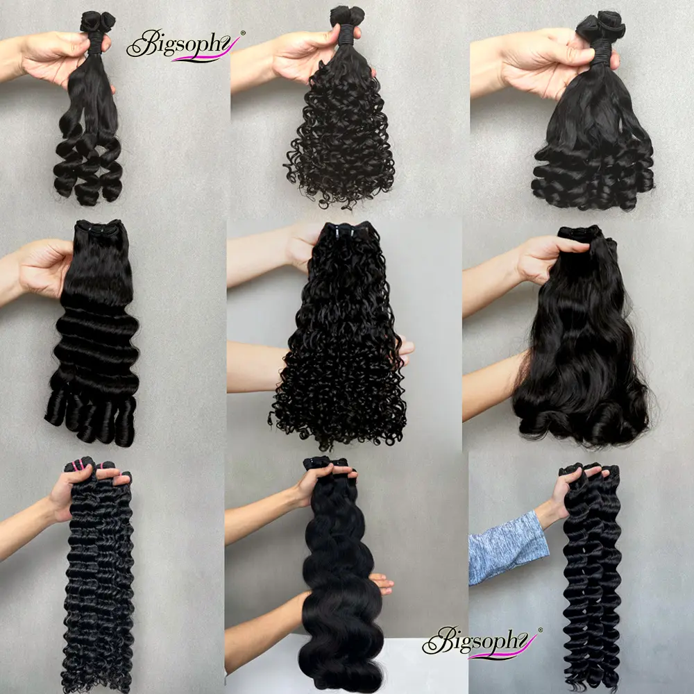 Mèches de cheveux Funmi de qualité supérieure, 100% cheveux vierges crus, prix de gros, cuticules très ondulées et alignées