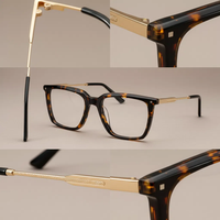 Monture en acétate à motif écaille de tortue classique, style vintage raffiné pour la correction de la vue, protection, lunettes optiques carrées tendance