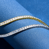 סיטונאי ביזנטית מלא יהלומי 4mm טניס שרשרת קישור שרשרת אירופאי ואמריקאי היפ הופ מבריק יהלומי שרשרת