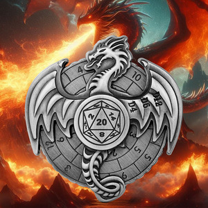 En Stock dorado en relieve fuego dragón brújula Metal D20 ruleta <span class=keywords><strong>Fidget</strong></span> <span class=keywords><strong>Spinner</strong></span> DND dados con caja gratis - Product Image 2