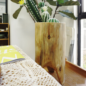 Bloque de madera de cedro para plantas, macetas de suelo ecológicas hechas a mano para flores y plantas verdes, estilo japonés, para sala de estar y comedor - Product Image 1
