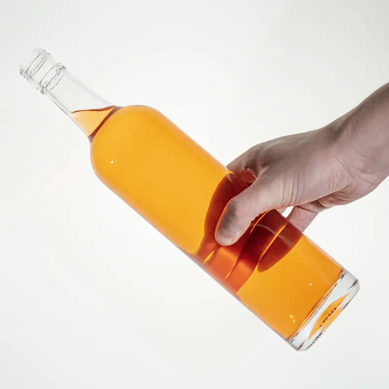 透明リキュールボトル丸型ウイスキーガラス瓶750ml