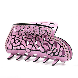 CANYUAN Pinza <span class=keywords><strong>de</strong></span> Pelo <span class=keywords><strong>de</strong></span> Acetato con Diseño <span class=keywords><strong>de</strong></span> Corazón Hueco, Personalizada con Flores, Unisex, Colorida, para Negocios y Moda - Product Image 5