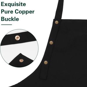 Tabliers de cuisine en toile imperméable avec logo personnalisé, grandes poches et sangles réglables pour femmes et hommes, tablier de chef pour la pâtisserie - Product Image 5