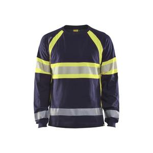 BLAKLADER - 351010308833S T-shirt manches longues haute visibilité Bleu marine/jaune-EAN 7330509672433 HI-VIS WORKWEAR - Product Image 1