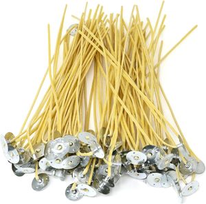 Organische 100 Stück 8 Zoll Kerzendochte mit Geringer Rauchentwicklung, Hanf-Bienenwachs-Kerzendochte, Vorgewachst mit Metalllaschen für die Kerzenherstellung - Product Image 2
