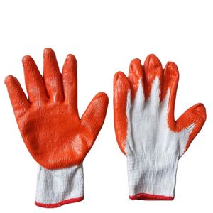 Guantes de trabajo con recubrimiento de látex suave, guante de punto de algodón blanco natural para protección de manos - Product Image 3