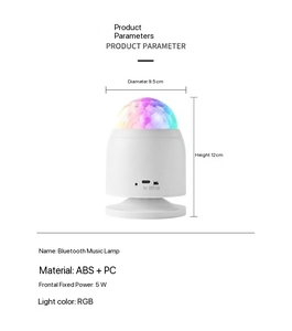 New Charging Speaker Crystal Magic Ball Lamp Led Stage Lamp RGB Bullet Projection Colorful Lamp bluetooth Music Night <b>Light</b> - Product Image 6