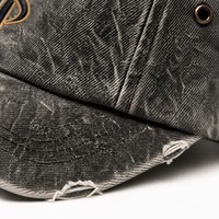 Casquette de baseball en jean délavé style Dad Hat, effet vieilli, six panneaux, non structurée, réglable, boucle en laiton, unisexe, vente en gros