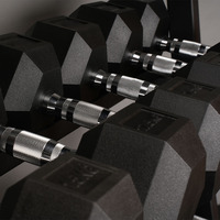 Équipement de gym, ensembles d'haltères, matériau PVC/TPE, haltères hexagonales en caoutchouc pour l'exercice et la remise en forme, pour le corps et les bras des hommes