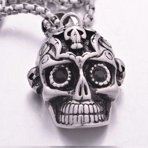 Collares con Colgantes de Fantasma para Hombre, Acero Inoxidable 316L, Acero Titanio, Accesorios de Hip Hop para Discoteca - Product Image 3