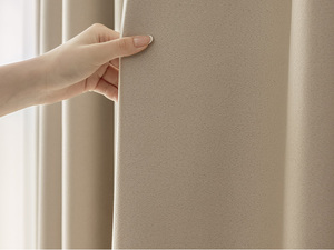 Rideau occultant Zhishang personnalisable, couleur unie, style moderne et épuré, crème, pour maison, hôtel, chambre à coucher - Product Image 2