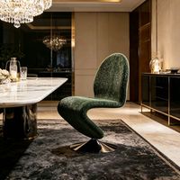 Chaise de salle à manger créative en chenille de style italien, pour la maison et l'hôtel, écologique, luxe léger, haut de gamme, dossier minimaliste