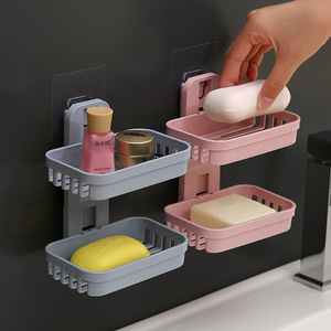 Jabonera de Plástico para <span class=keywords><strong>Baño</strong></span> <span class=keywords><strong>sin</strong></span> Perforación con Drenaje, Organizador de Jabón de Pared, <span class=keywords><strong>Accesorios</strong></span> de <span class=keywords><strong>Baño</strong></span> - Product Image 3