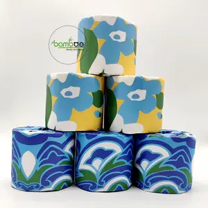 Custom Design Printed Toilet Paper 3ply Bamboo Toilet Paper