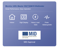 Medidor de Energía Digital LCD Trifásico de 4 Hilos DTS6619 Clásico de Montaje en Pared, 5-100A, 380V CA, Medición de Consumo de Energía kWh Z04