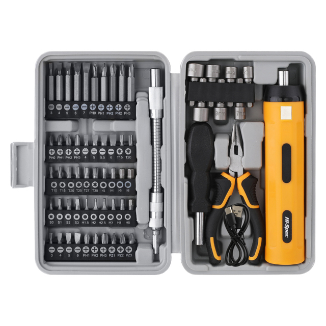 61pc 3.6V USB Electric Power Screwdriver Kit Home Precision Bit Portable Repair Tool Set for Mobile Phone Camera Drone OEM