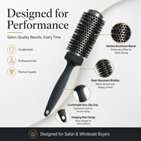 Brosse à cheveux en céramique de luxe avec logo personnalisé emballage de peigne de conception de séchage par soufflage vente en gros de brosses rondes pour cheveux coffret cadeau professionnel