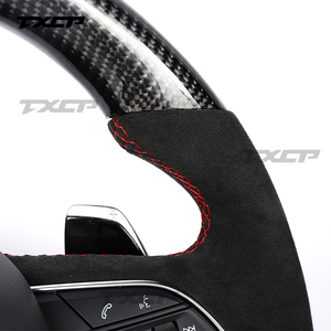Volante de Fibra de Carbono Compatible con <span class=keywords><strong>Audi</strong></span> Q3 Q5 Q7 Q8 Q5L Q7L RSQ7 QSQ5 RSQ8 RSQ3 SQ5 A1 A3 <span class=keywords><strong>A4</strong></span> A5 A6 A7 A8 B9 B8.5 B8 R8 TT S6 S7 - Product Image 6